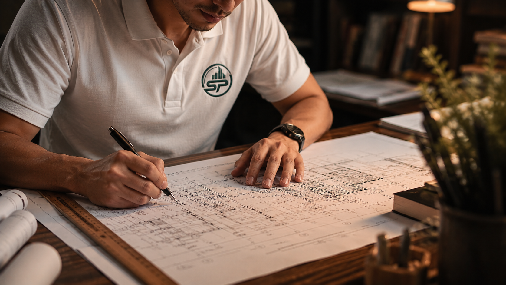 Arsitek sedang bekerja